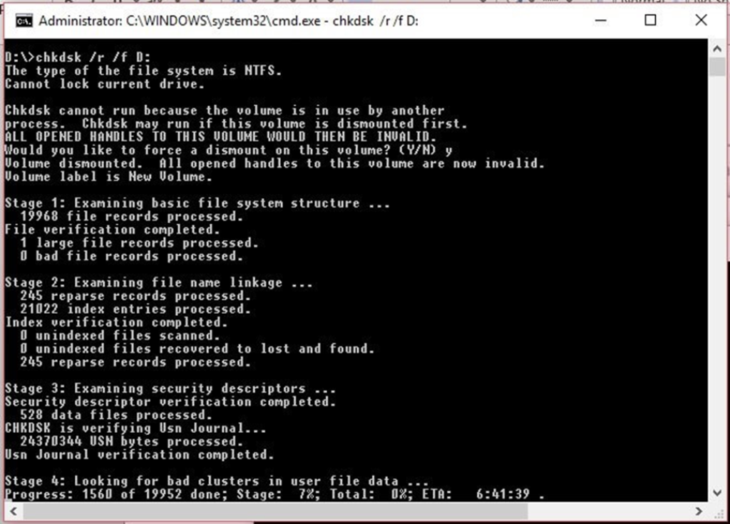 Run CHKDSK Command to Repair Corrupt JPEG Files